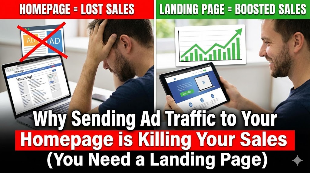 Why Sending Ad Traffic to Your Homepage is Killing Your Sales (You Need a Landing Page)